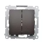 SIMON 54 WMDL-Z10005-046 Łącznik dwubiegunowy podwójny (moduł) 16AX, 250V~, zaciski śrubowe; brąz mat