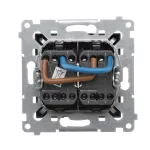 SIMON 54 WMDL-Z10005-046 Łącznik dwubiegunowy podwójny (moduł) 16AX, 250V~, zaciski śrubowe; brąz mat