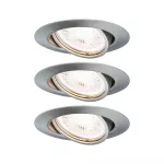 PAULMANN Base Coin oprawa wbudowana ruchoma LED 3-st ściemnianie 3x5W 230V GU10 51mm Żelazo Szczotkowane/Metal