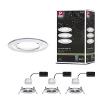 PAULMANN Oprawa do wbudowania NOVA COIN LED stała 3x6W 470lm 78mm 2700K IP44 230V chrom