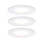 PAULMANN Oprawa do wbudowania NOVA COIN LED DIM stała zestaw 3x6W 470lm 78mm 2700K IP44 230V biały mat