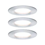 PAULMANN Oprawa do wbudowania NOVA COIN LED DIM stała zestaw 3x6W 470lm 78mm 2700K IP44 230V aluminium