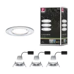 PAULMANN Oprawa do wbudowania NOVA COIN LED DIM stała zestaw 3x6W 470lm 78mm 2700K IP44 230V chrom