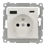SIMON 54 WMDW-001114-011 Gniazdo wtyczkowe z zintegrowaną ładowarką USB C+A (moduł), 2.1 A, 5 V DC, 230 V; biały
