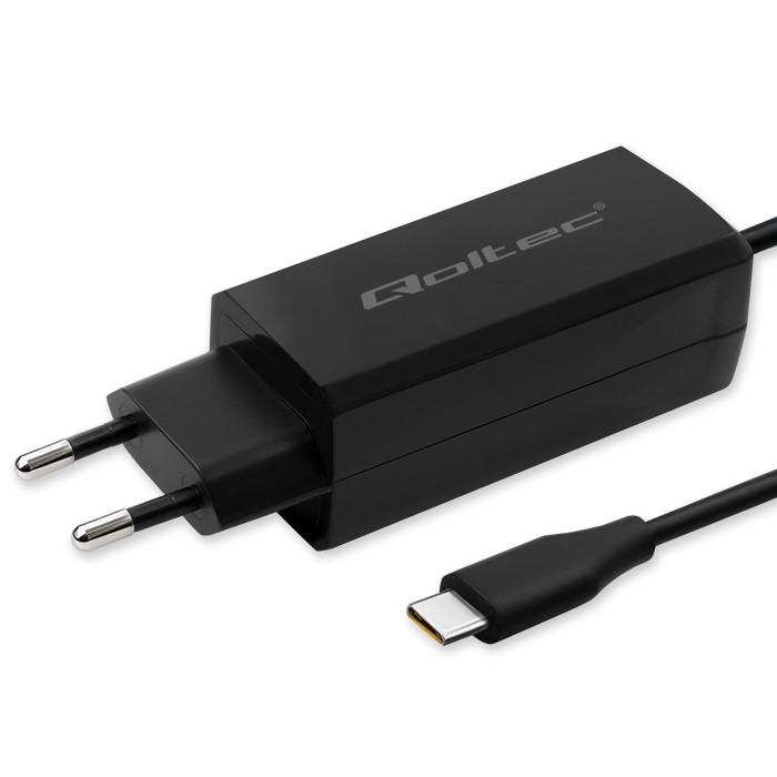 Qoltec Ładowarka sieciowa 65W GaN Super Fast | 5-20V | 3-3.25A | USB 3.1| Laptop | Smartfon | Tablet