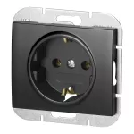 Gniazdo pojedyncze p/t 2P+Z Schuko Onyx, 16A, 250V, PT-17O, czarny
