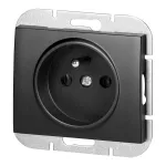 Gniazdo pojedyncze p/t 2P+Z Onyx, 16A, 250V, PT-16O, czarny