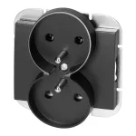 Gniazdo podwójne p/t 2x2P+Z Onyx, 16A, 250V, PT-6OR, czarny