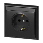 Gniazdo pojedyncze p/t 2P+Z, Schuko Luna, 16A, 250V, PT-17L, czarny