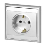 Gniazdo pojedyncze p/t 2P+Z, Schuko Luna, 16A, 250V, PT-17L, srebrny