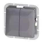 Łącznik p/t świecznikowy Pearl, 10A, 250V, WP-2P, antracyt