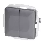 Łącznik p/t schodowy podwójny Pearl, 10A, 250V, WP-2/5P, antracyt