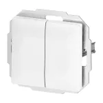 Łącznik p/t schodowy podwójny Pearl, 10A, 250V, WP-2/5P, biały