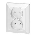 Gniazdo podwójne p/t 2x2P Pearl, 16A, 250V, PT-5 P, biały