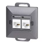 Gniazdo 2xRJ45 Cat5 Pearl, RJ45-5CAT/P2, antracyt