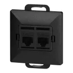 Gniazdo 2xRJ45 Cat5 Pearl, RJ45-5CAT/P2, czarny