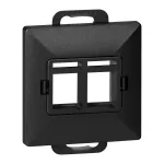 Płytka czołowa + 2xRJ45 Pearl, PC+ARJ45/P2, czarny