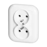 Gniazdo podwójne p/t 2x2p+Z 16A, 250V, FAN, biały