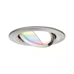 PAULMANN Oprawa do wbudowania NOVA PLUS COIN LED SH Zigbee wychylna 5.2W 400lm 84mm 2700-6500K IP23 230V szczotkowane żelazo