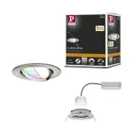 PAULMANN Oprawa do wbudowania NOVA PLUS COIN LED SH Zigbee wychylna 5.2W 400lm 84mm 2700-6500K IP23 230V szczotkowane żelazo