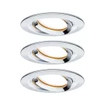 PAULMANN Oprawa do wbudowania NOVA PLUS COIN LED DIM wychylna zestaw 3x6W 470lm 93mm 2700K IP65 230V chrom