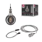 PAULMANN Neordic Eldar lampa industrialna wisząca z włącznikiem max 1x20W E27 Szara/Oksydowany metal 230V