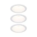 Oprawa do wbudowania EBL COLE SET COIN 3-STEP DIM zestaw 3x6W 3x470lm 2700K IP44 230V biały matowy / aluminium