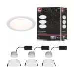 Oprawa do wbudowania EBL COLE SET COIN 3-STEP DIM zestaw 3x6W 3x470lm 2700K IP44 230V biały matowy / aluminium