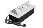 GNIAZDO MEBLOWE MULTISOFT 2X GNIAZDO SCHUKO, USB A+C, RJ45, KABEL ZASILAJĄCY Z WTYCZKĄ,BIAŁY
