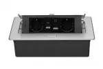 GNIAZDO MEBLOWE MULTISOFT 2X GNIAZDO SCHUKO, USB A+C, RJ45, KABEL ZASILAJĄCY Z WTYCZKĄ, ALU