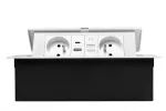 GNIAZDO MEBLOWE MULTISOFT 2X GNIAZDO Z UZIEMIENIEM, USB A+C, RJ45, KABEL ZASILAJĄCY Z WTYCZKĄ, BIAŁY