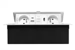 GNIAZDO MEBLOWE MULTISOFT 2X GNIAZDO Z UZIEM, USB A+C, RJ45, HDMI, KABEL ZASILAJĄCY Z WTYCZKĄ, BIAŁY