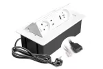 GNIAZDO MEBLOWE MULTISOFT 2X GNIAZDO Z UZIEM, USB A+C, RJ45, HDMI, KABEL ZASILAJĄCY Z WTYCZKĄ, BIAŁY