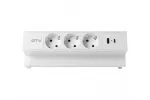 GNIAZDO MEBLOWE BASCO, 3 X GNIAZDO SCHUKO, USB A+C, KABEL 1,5m, BIAŁE Z MOCOWANIEM