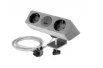 GNIAZDO MEBLOWE SOFITO, 2 X GNIAZDO SCHUKO, USB A+C, KABEL 1,5m, SZARY FLOK, Z MOCOWANIEM