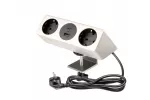 GNIAZDO MEBLOWE SOFITO, 2 X GNIAZDO SCHUKO, USB A+C, KABEL 1,5m, INOX Z MOCOWANIEM