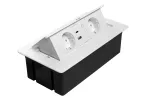 GNIAZDO MEBLOWE MULTISOFT 2X GNIAZDO SCHUKO, USB A+C, RJ45, KABEL ZASILAJĄCY Z WTYCZKĄ,BIAŁY