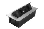 GNIAZDO MEBLOWE MULTISOFT 2X GNIAZDO SCHUKO, USB A+C, RJ45, KABEL ZASILAJĄCY Z WTYCZKĄ, ALU