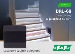Laserowy czujnik odległości DRL-60-230-1 Biały, do puszki ø60 czujnik ruchu do sterownia oświetleniem na schodach i korytarzach
