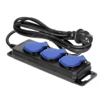 Przedłużacz warsztatowy bryzgoszczelny IP44, 3 gniazda 2P+Z IP44, przewód gumowy, H05RR-F 3x1,5mm², długość 3m