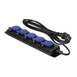 Przedłużacz warsztatowy bryzgoszczelny IP44, 5 gniazda 2P+Z IP44, przewód gumowy, H05RR-F 3x1,5mm², długość 3m