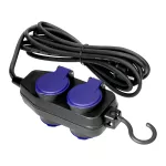 Przedłużacz warsztatowy bryzgoszczelny IP44, 4 gniazda (2+2) 2P+Z, IP44, przewód gumowy, H05RR-F 3x1,5mm², długość 10m