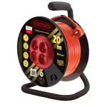 Przedłużacz zwijany na bębnie 4x2P+Z pomarańczowy PVC 3x1mm² - 20m MAX.2300W z zabezpieczeniem termicznym PZB-40-20Y/1