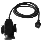 Przedłużacz 3-krotny, 3x2P+Z gumowy czarny H05RR-F 3x1,5mm² - 15m IP-44, z zalewaną wtyczką prostą UNISCHUKO 250~/16A PS3-3015G