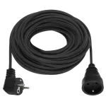 Przedłużacz 1-krotny, 1x2P+Z gumowy czarny H05RR-F 3x1mm² - 10m 250V~/10A PS-1010G