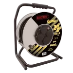 Przedłużacz zwijany na bębnie metalowym IP-44, 4x2P+Z guma H05RR-F 3x2,5mm² - 20m MAX.3600W z zabezpieczeniem termicznym, seria Hard PZB-1111-20G/2,5
