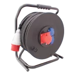 Zwijak bębnowy IP-44, 2x2P+Z 250V~/16A+ gniazdo 3P+N+Z 400V~/16A duży SPZD1