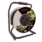 Przedłużacz zwijany na bębnie metalowym IP-44, 4x2P+Z guma H05RR-F 3x1,5mm² - 30m MAX.3600W z zabezpieczeniem termicznym, seria Strong PZB-1111-30G