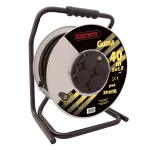 Przedłużacz zwijany na bębnie metalowym IP-44, 4x2P+Z guma H05RR-F 3x1,5mm² - 40m MAX.3600W z zabezpieczeniem termicznym, seria Strong PZB-1111-40G
