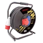 Przedłużacz siłowy zwijany na bębnie IP-44 2x2P+Z 230V~MAX.3600W + gniazdo 3P+N+Z 400V~MAX.6000W H05RR-F 5x2,5mm² - 30m SPZ1-12-2,5-30G